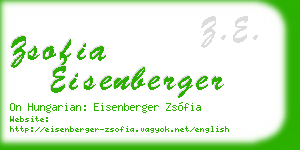 zsofia eisenberger business card
